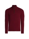 Saks Fifth Avenue Collection Cashmere Quarter Zip Sweater In Rhubarb