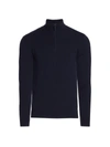 Saks Fifth Avenue Collection Cashmere Quarter Zip Sweater In Dress Blue