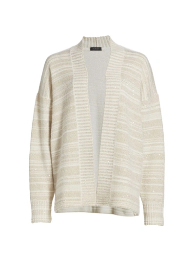 Saks Fifth Avenue Collection Sequin Striped Cardigan In Gold