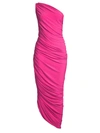 Norma Kamali Diana Ruched One-shoulder Gown In Rose