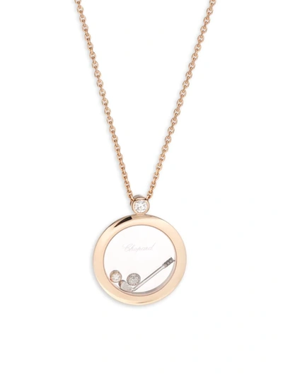 Chopard Women's Happy Golf 18k Rose Gold & Diamond Pendant Necklace