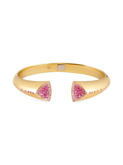 Emily P Wheeler Emily P. Wheeler Yellow Gold And Sapphire Geode Bangle In Pink Sapphire