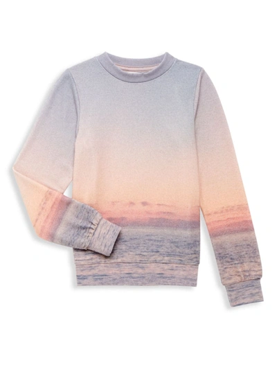 Sol Angeles Kids' Little Girl's & Girl's Sunset Print Sweatshirt In Sundown