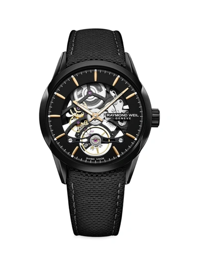 Raymond Weil Freelancer Calibre Rw1212 Skeleton Watch, 42mm In Black