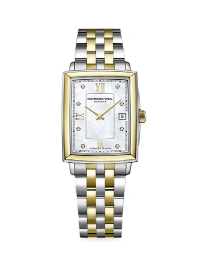 Raymond Weil Women's Swiss Toccata Diamond Accent Two-tone Stainless Steel Bracelet Watch 22.6x28.1mm In Silver