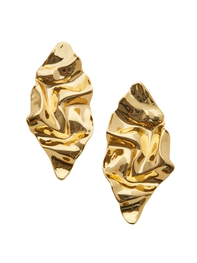 Alexis Bittar Crumpled Metal 14k Gold-plated Post Earrings