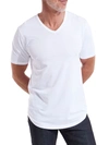 Goodlife Supima Cotton-blend Scallop V-neck T-shirt In White