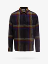 Saint Laurent Men's Checked Wool Shirt In Black