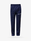 Palm Angels Nylon Trousers With Contrasting Side Bands In Blue