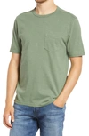 Faherty Sunwashed Organic Cotton Pocket T-shirt In Vail Green