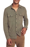 Faherty Legend Button-up Shirt In Olive Melange Twill