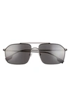 Burberry 59mm Aviator Sunglasses In Black/ Dark Grey