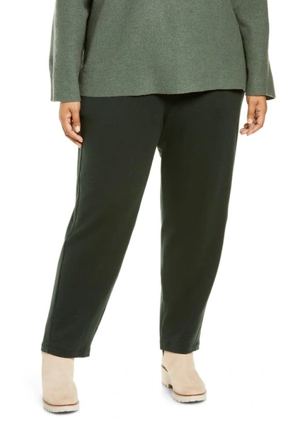 Eileen Fisher Slouch Fleece Ankle Pants In Ivy