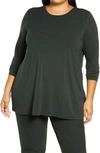 Eileen Fisher Crewneck Jersey Tunic In Ivy