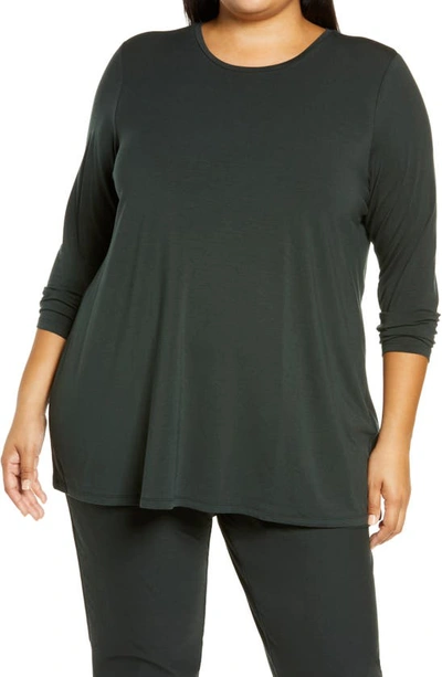 Eileen Fisher Crewneck Jersey Tunic In Ivy