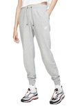 Nike Women's  Sportswear Essential Fleece Pants In Dark Grey Heather/ White