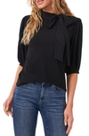 Cece Bow Knit Top In Moonlit