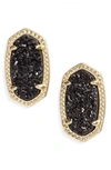 Kendra Scott Ellie Earrings In Gold Black Drusy