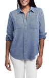 Faherty Legend Knit Button-up Shirt In Washed Blue