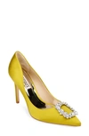 Badgley Mischka Cher Crystal Embellished Pump In Chartreuse