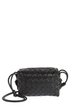 Bottega Veneta Small Intrecciato Leather Crossbody Bag In Black/ Gold