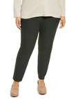 Eileen Fisher High Waist Ankle Slim Pants In Ivy