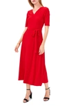 Chaus Lisa Tie Waist Dress In Red