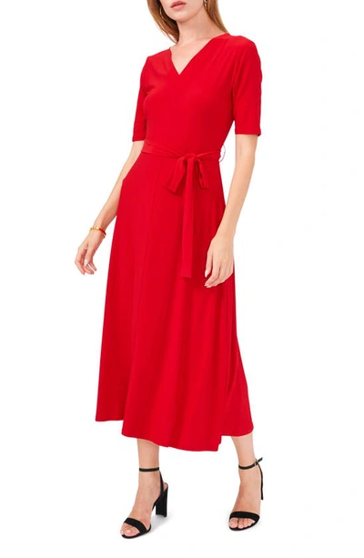 Chaus Lisa Tie Waist Dress In Red
