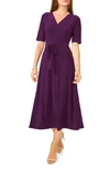 Chaus Lisa Tie Waist Dress In Luxe Plum