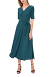 Chaus Lisa Tie Waist Dress In Emerald