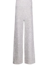 Off-white Languid Wide-leg Trousers In White ,grey
