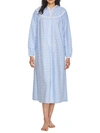 Lanz Of Salzburg Tyrolean Flannel Nightgown In Blue Nordic Tyrol