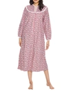 Lanz Of Salzburg Tyrolean Flannel Nightgown In Red Heart Tyrol