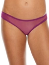 On Gossamer Gossamer Mesh Hip Bikini In Deep Plum
