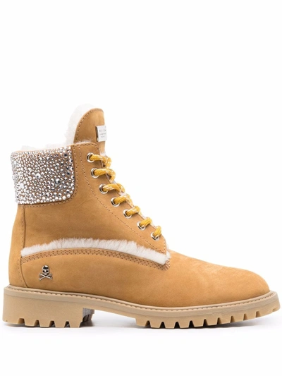 Philipp Plein The Hunter Nubuck Hiking Boots In 中性色