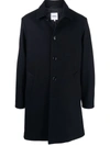 Aspesi Single-breasted Blue Wool Coat In 蓝色