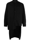 Yohji Yamamoto Asymmetric Cotton Shirt In 黑色