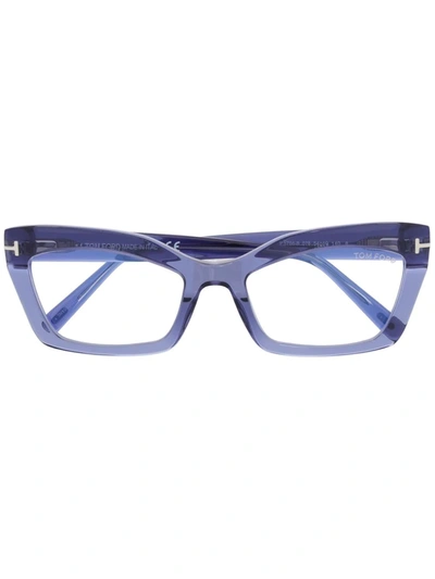 Tom Ford Cat-eye Frame Glasses In 蓝色