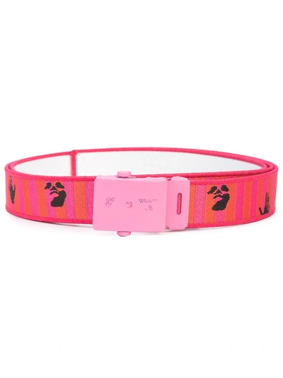 Off-white Reversible Industrial Belt In Pink