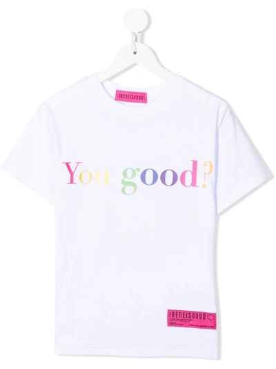 Ireneisgood Slogan Crew-neck T-shirt In 白色