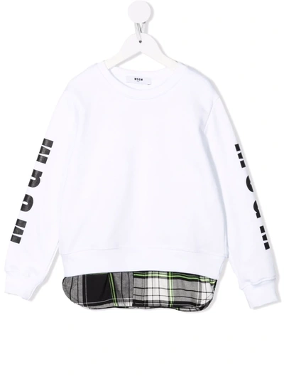 Msgm Logo Crew-neck Sweatshirt In 白色
