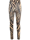 Roberto Cavalli Freedom Print Leggings In 褐色