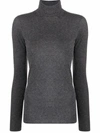 Majestic Cashmere Blend High-neck Sweater In 灰色