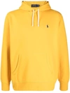 Polo Ralph Lauren Embroidered-logo Pullover Hoodie In 黄色