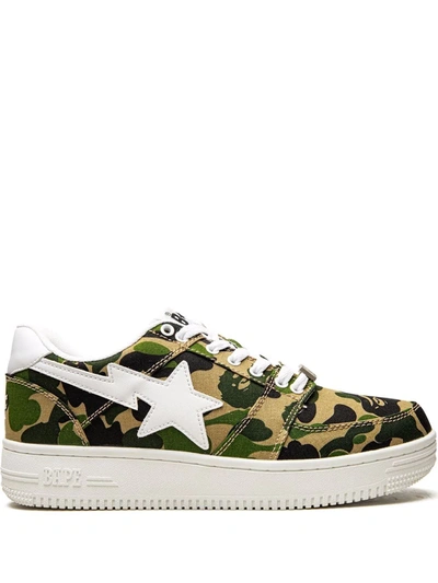 A Bathing Ape Bapesta Low "abc Camo" Sneakers In 绿色