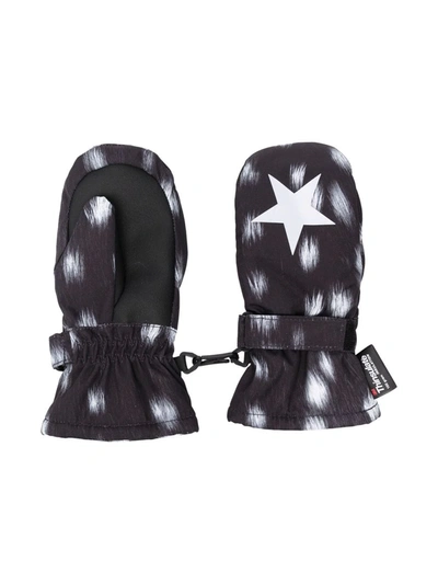 Molo Star Print Gloves In 黑色