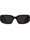 Prada Symbole Oversized Geometric-arm Sunglasses In 灰色