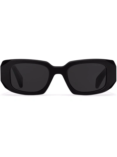 Prada Symbole Oversized Geometric-arm Sunglasses In 灰色