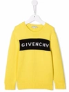 Givenchy Intarsia-logo Crewneck Sweater In 黄色