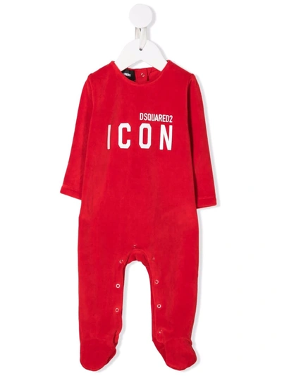 Dsquared2 Logo-print Babygrow In 红色